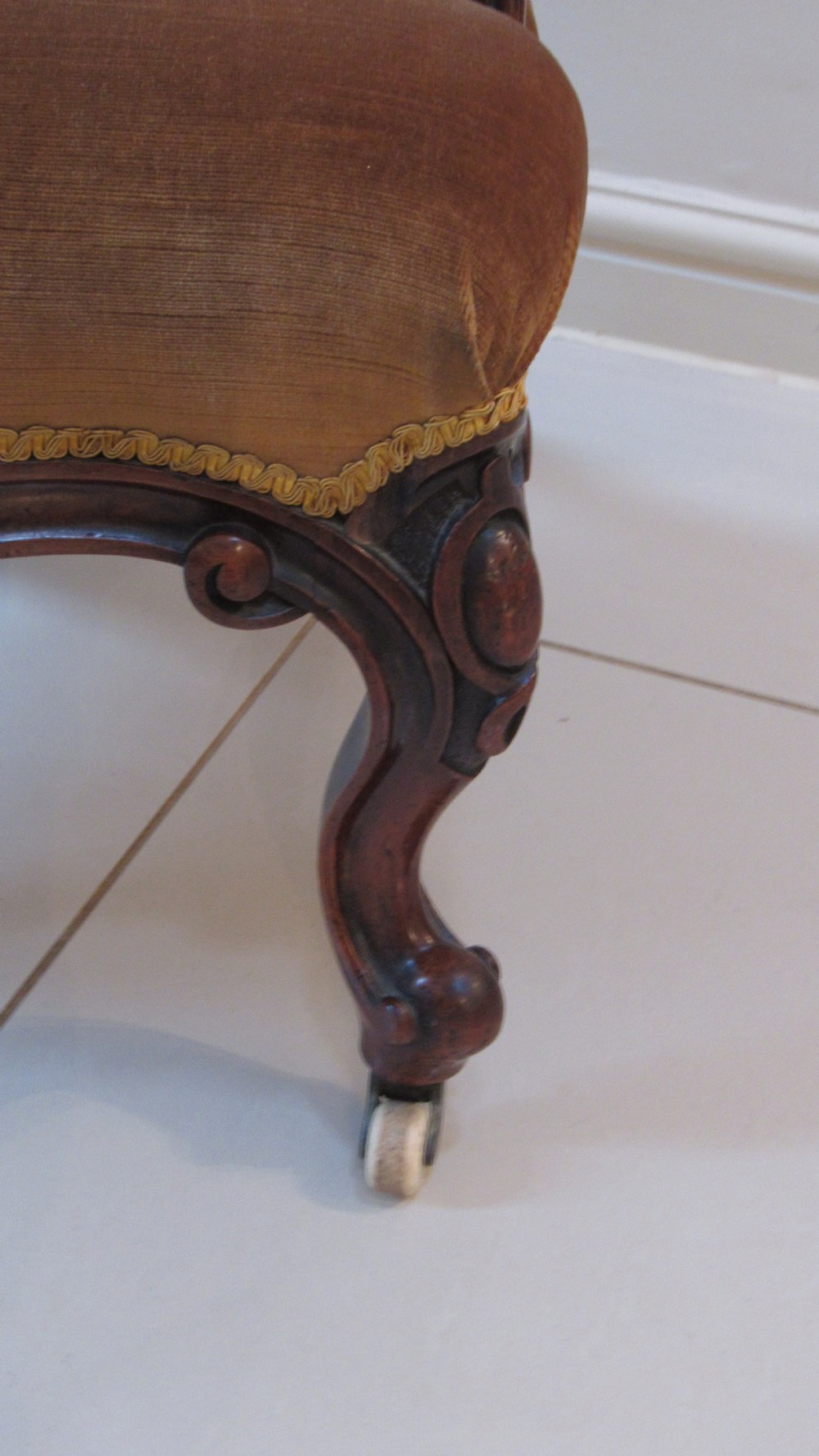 Walnut victorian lounge chair View II