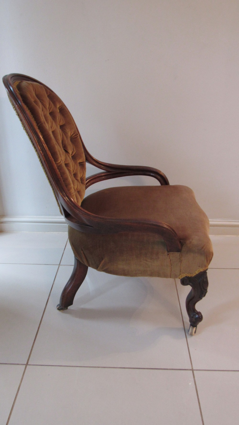 Walnut victorian lounge chair View VIII