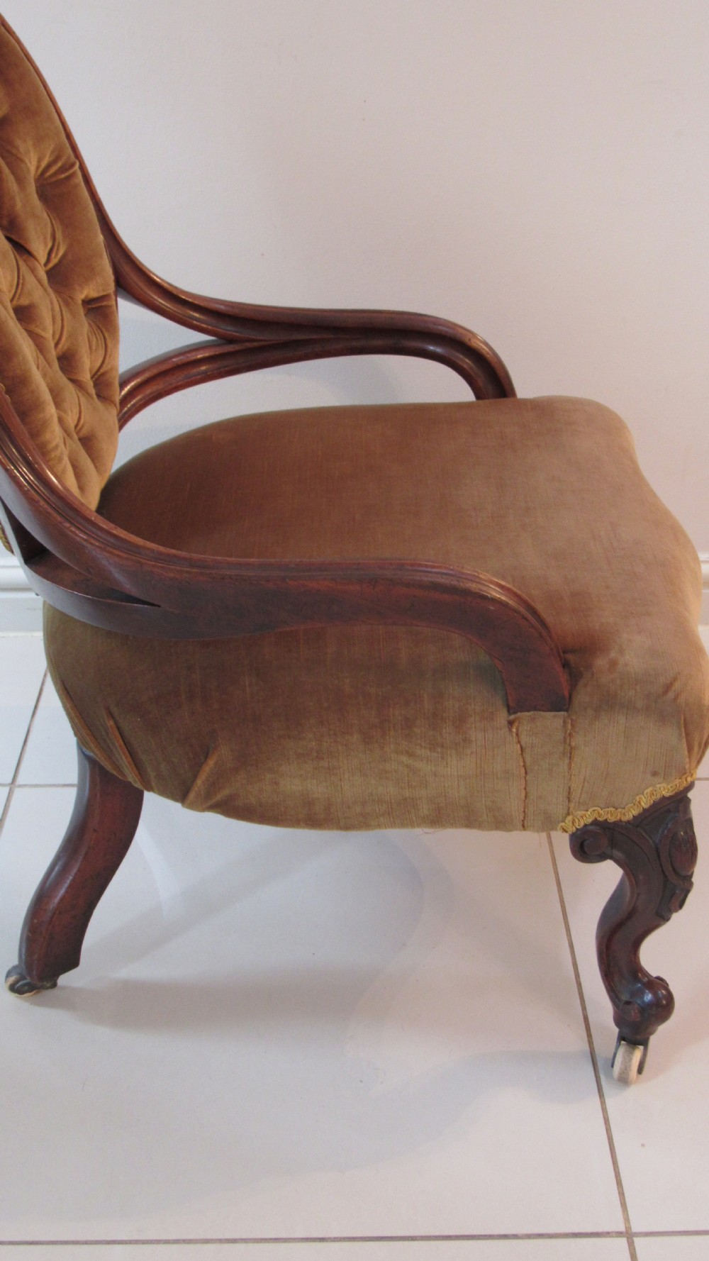 Walnut victorian lounge chair View IX