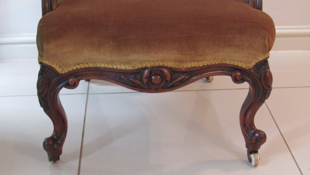Walnut victorian lounge chair View XII