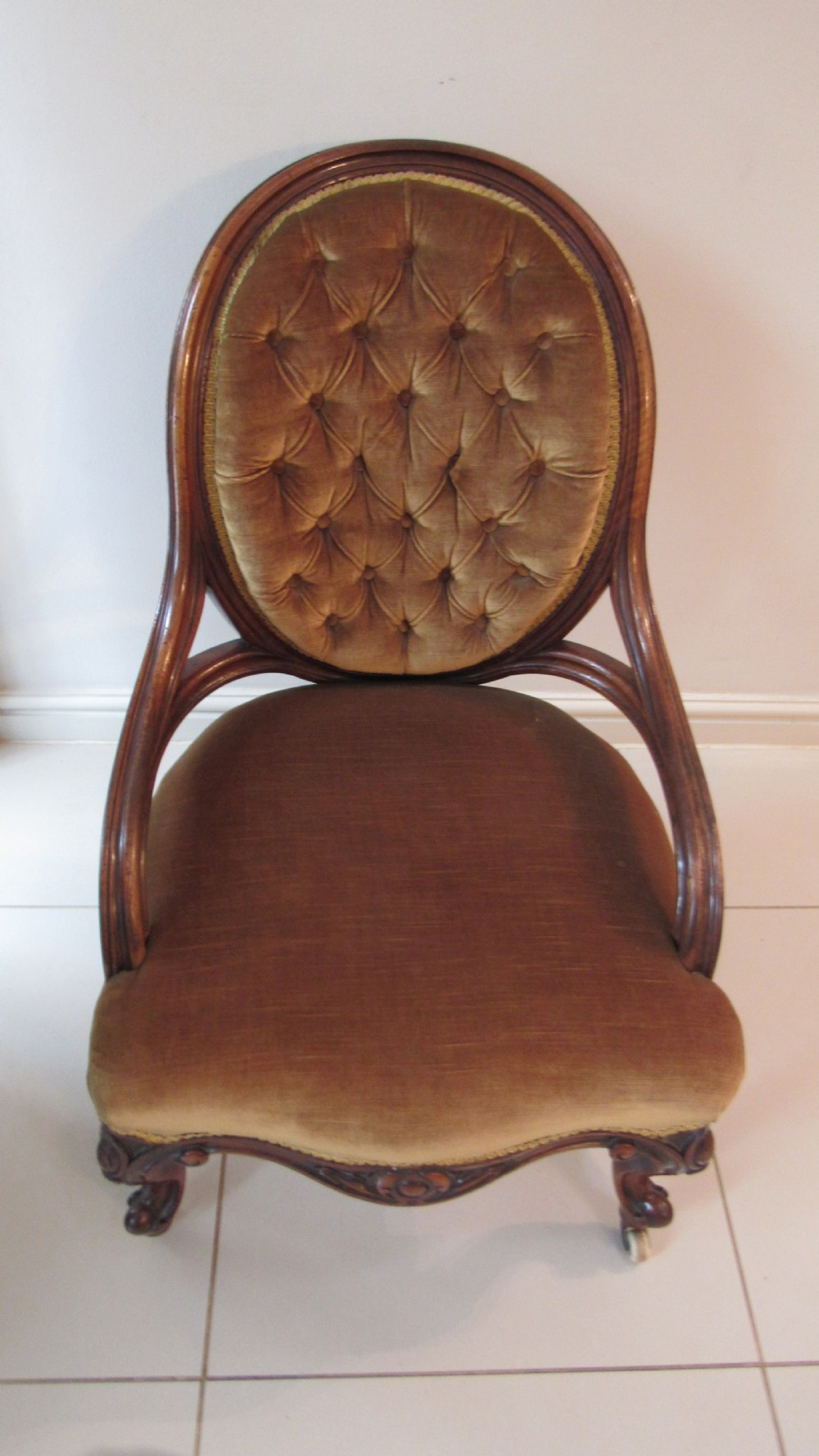 Walnut victorian lounge chair View XVII