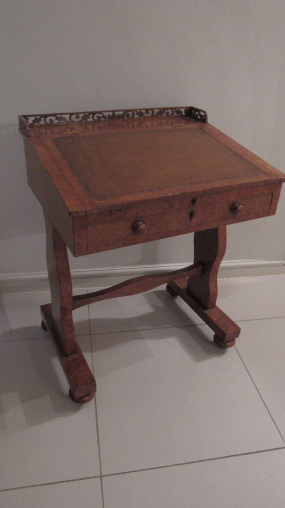 Superb burr oak desk View II