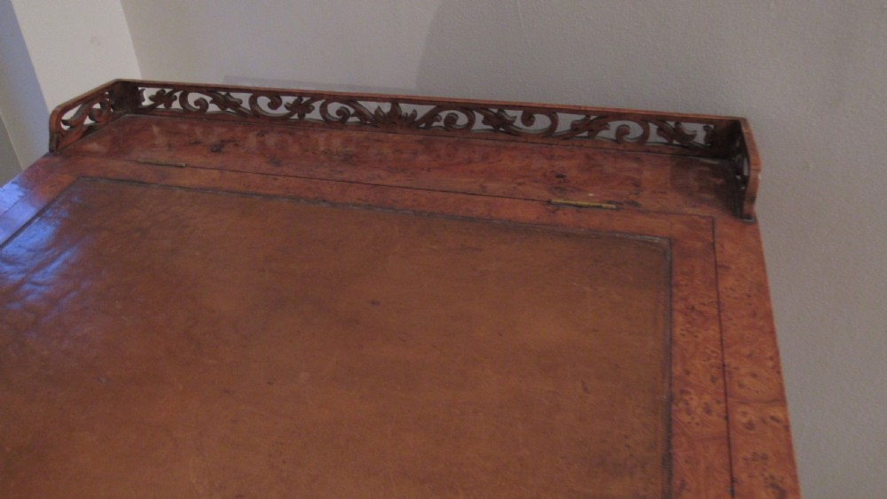 Superb burr oak desk View XIV