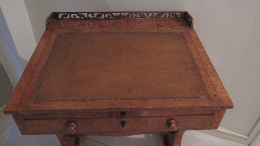 Superb burr oak desk View XV