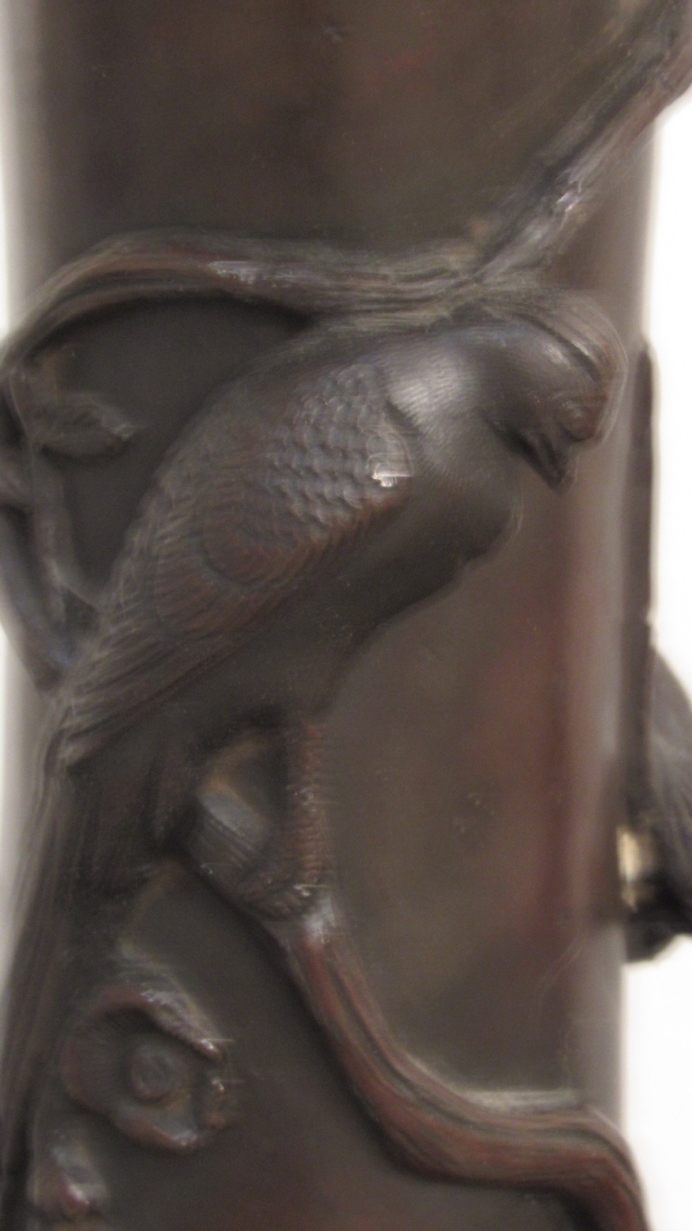 Pair Japanese bronze vases  View II