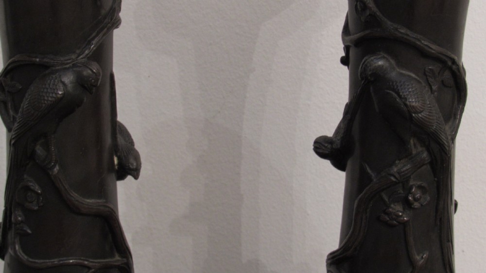 Pair Japanese bronze vases  View VII