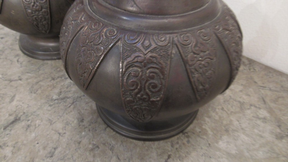 Pair Japanese bronze vases  View XVIII