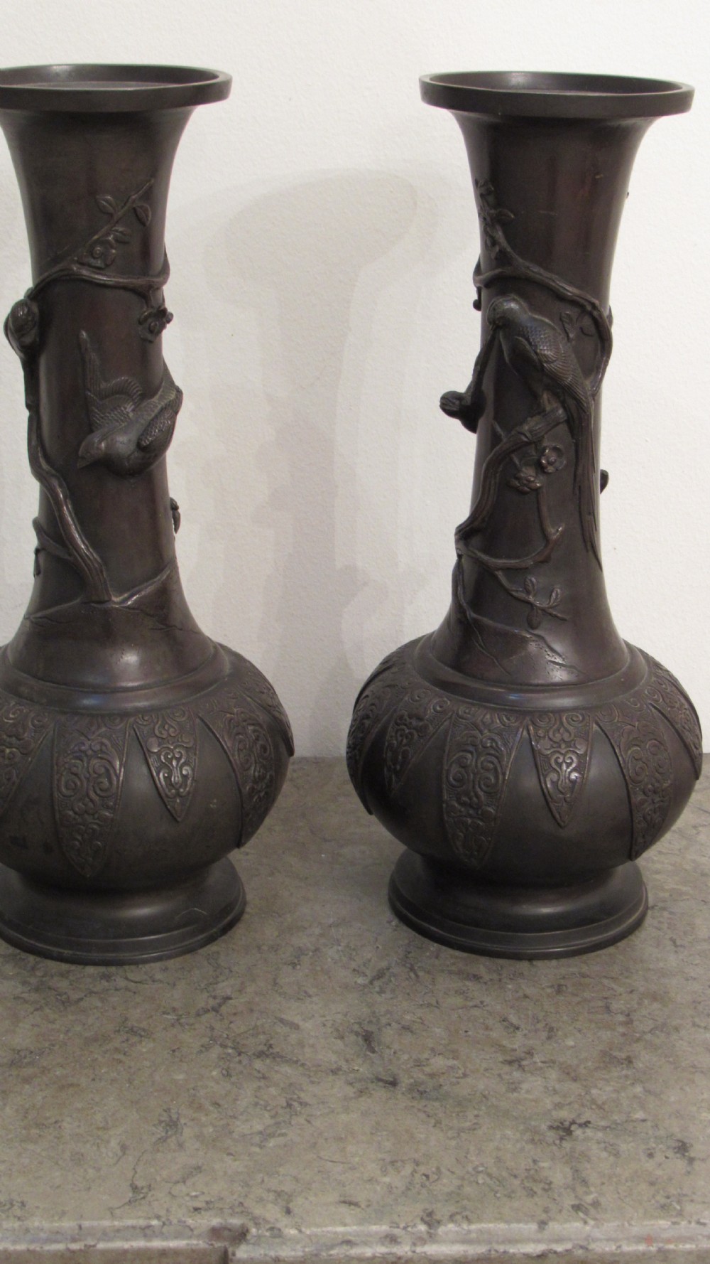 Pair Japanese bronze vases  View XIX