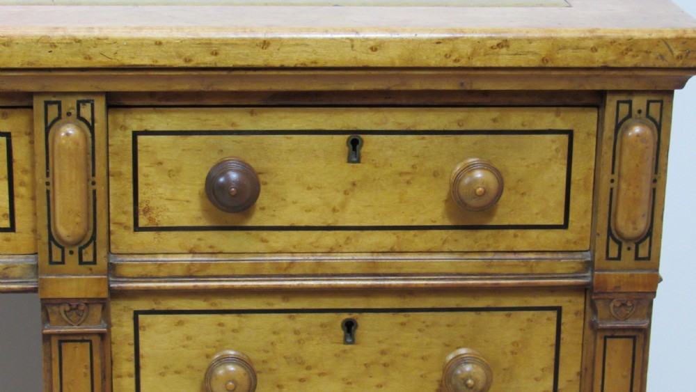 Very nice  satin birch pedestal desk  View III
