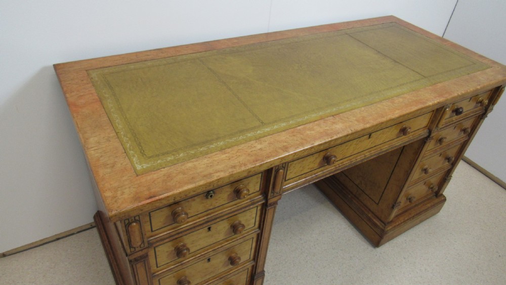 Very nice  satin birch pedestal desk  View VI