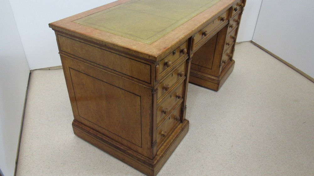 Very nice  satin birch pedestal desk  View VII