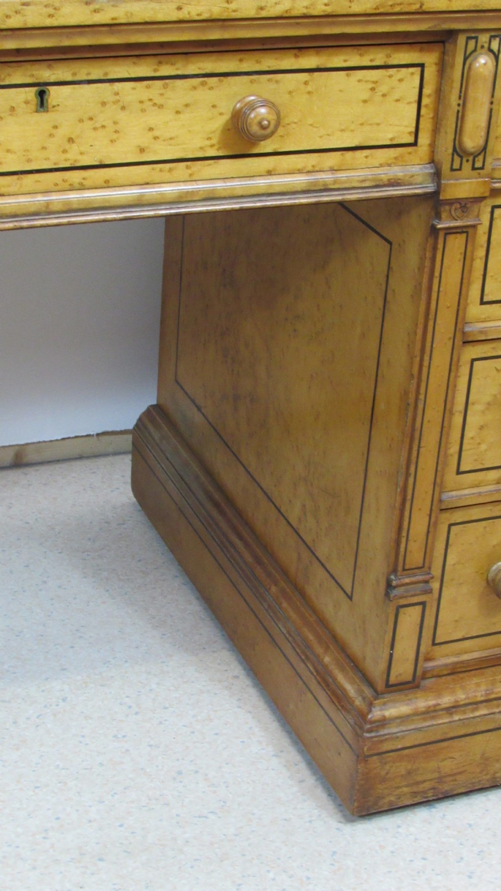 Very nice  satin birch pedestal desk  View XII