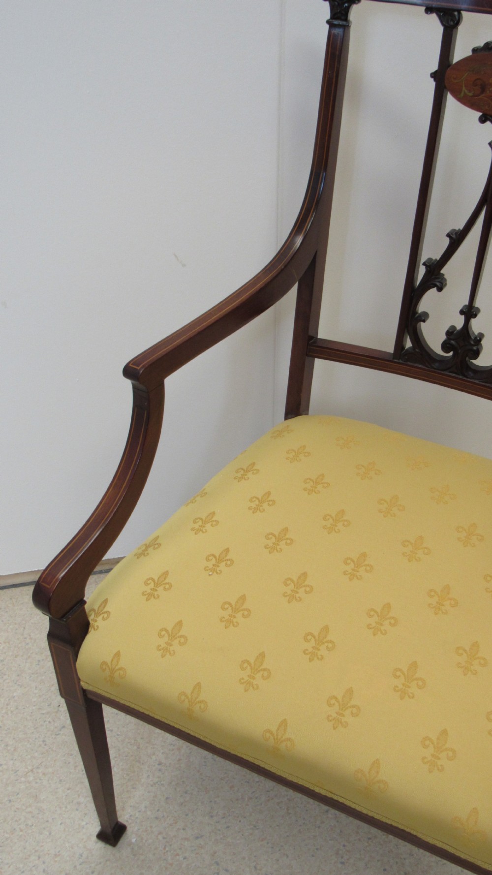 Lovely Edwardian inlaid arm chair View V