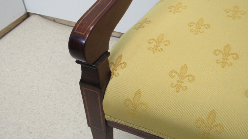 Lovely Edwardian inlaid arm chair View XIII