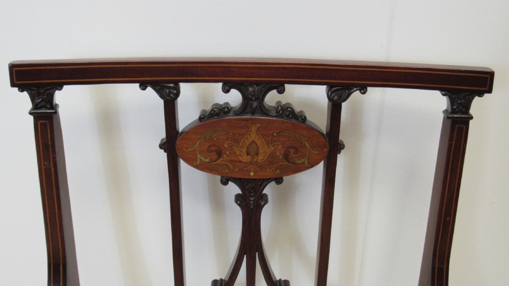 Lovely Edwardian inlaid arm chair View XVIII