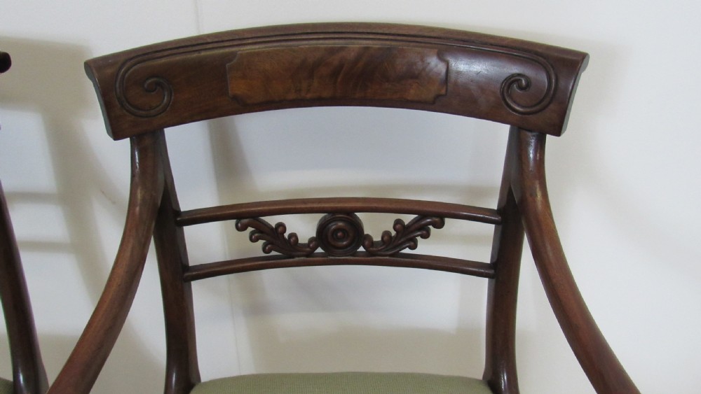 Lovely pair of regency carver chairs  View V
