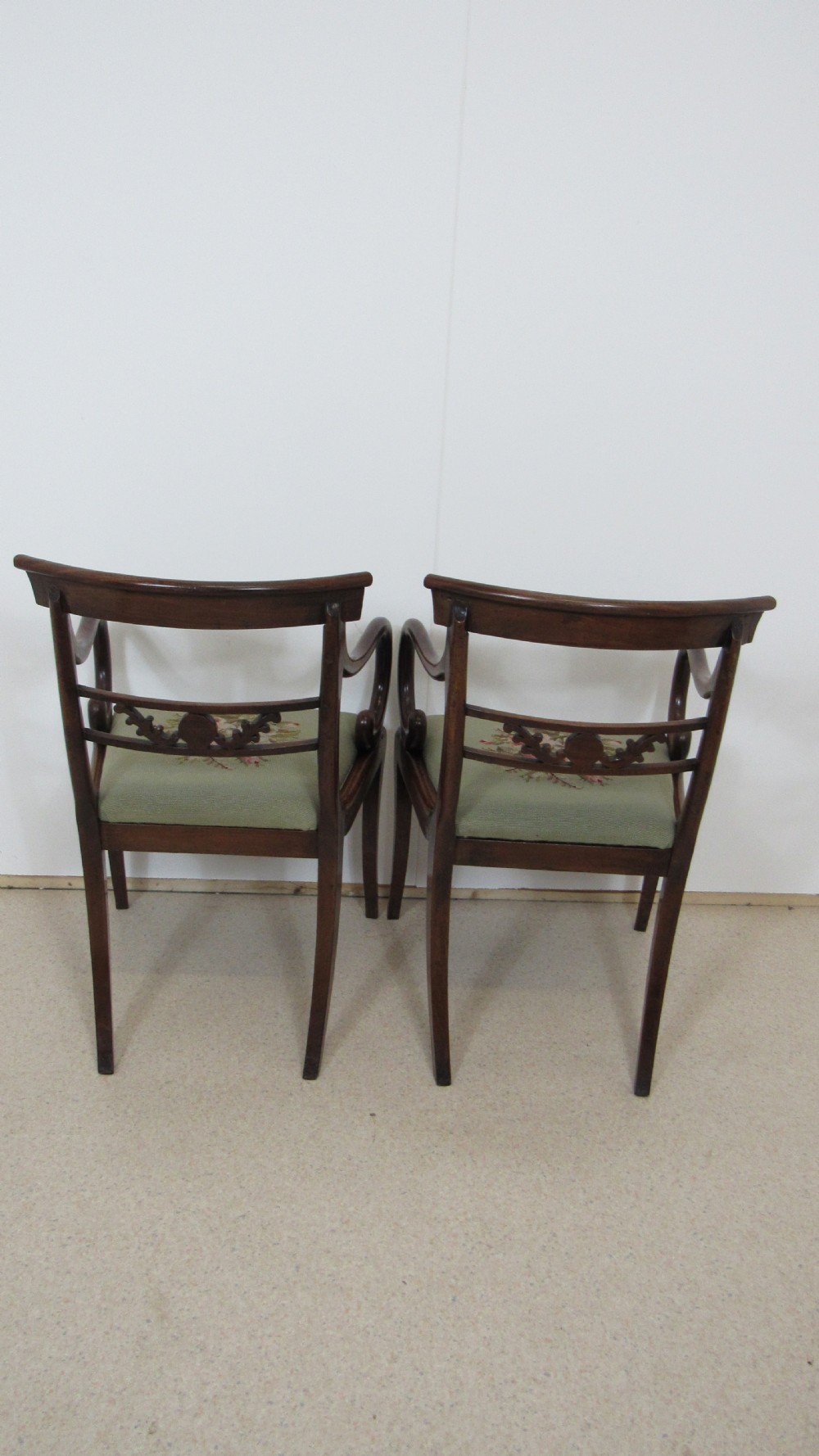Lovely pair of regency carver chairs  View X