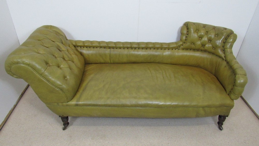 Victorian leather chaise lounge