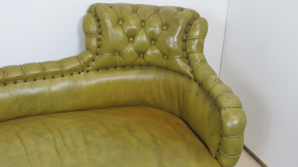Victorian leather chaise lounge View VI