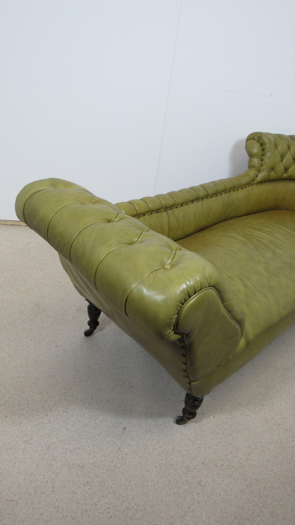 Victorian leather chaise lounge View IX