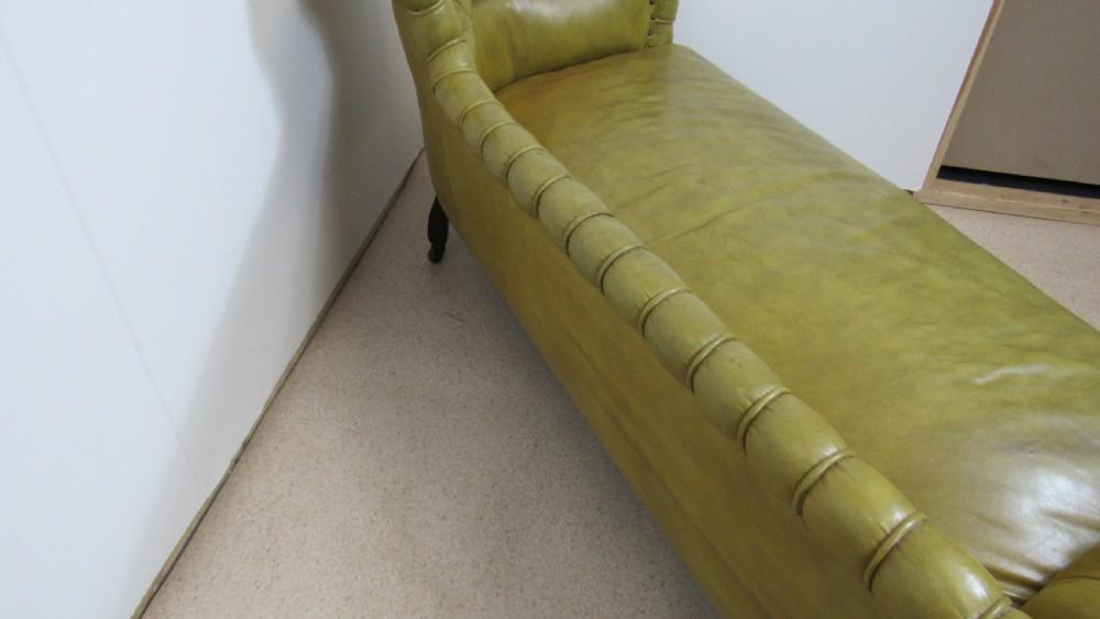 Victorian leather chaise lounge View XI