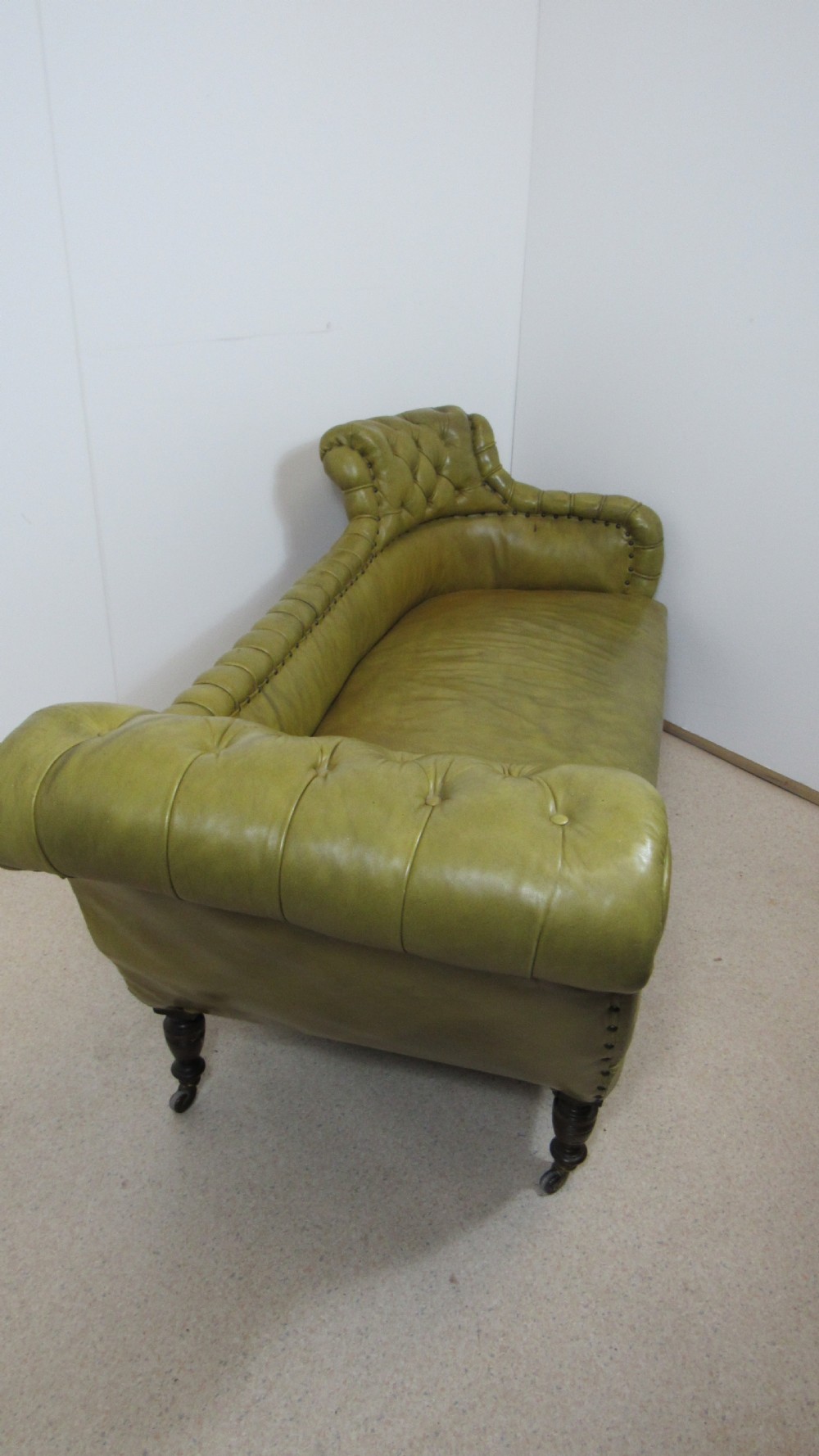 Victorian leather chaise lounge View XII