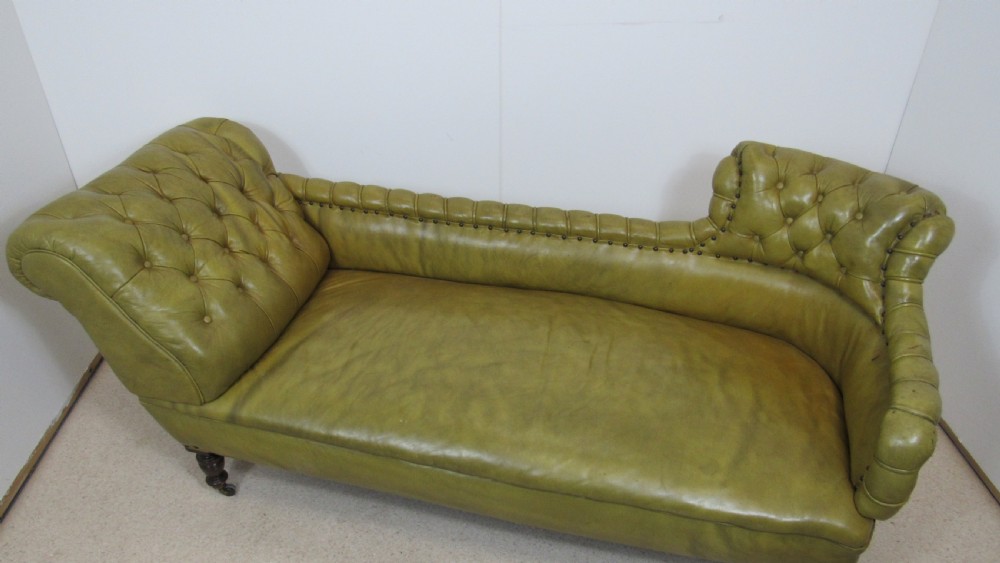 Victorian leather chaise lounge View XIV