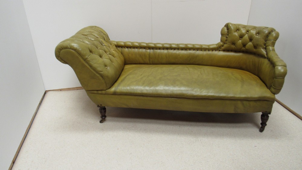 Victorian leather chaise lounge