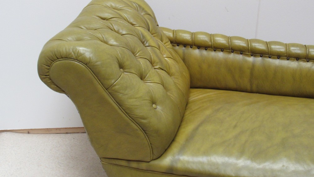 Victorian leather chaise lounge View III
