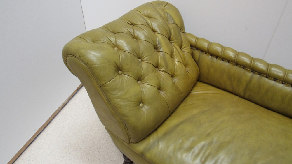Victorian leather chaise lounge View X