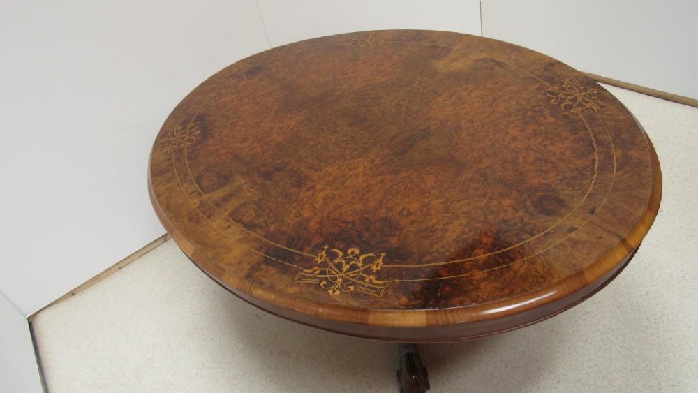 Superb Victorian walnut inlaid coffee table  View IV