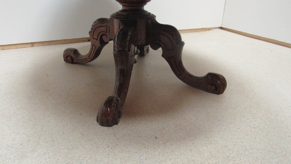 Superb Victorian walnut inlaid coffee table  View VII