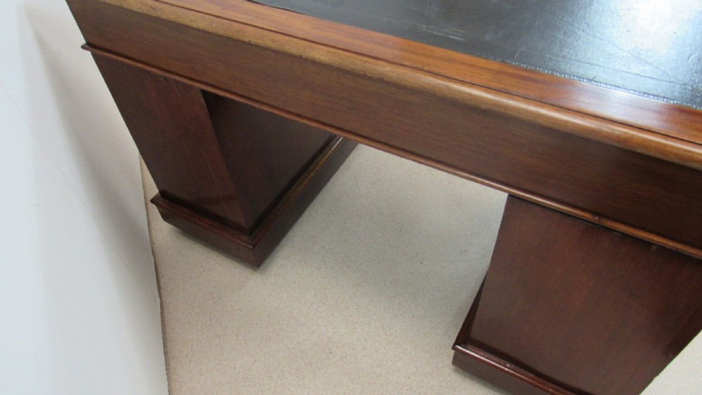 Good victorian mahogany pedestal desk View X