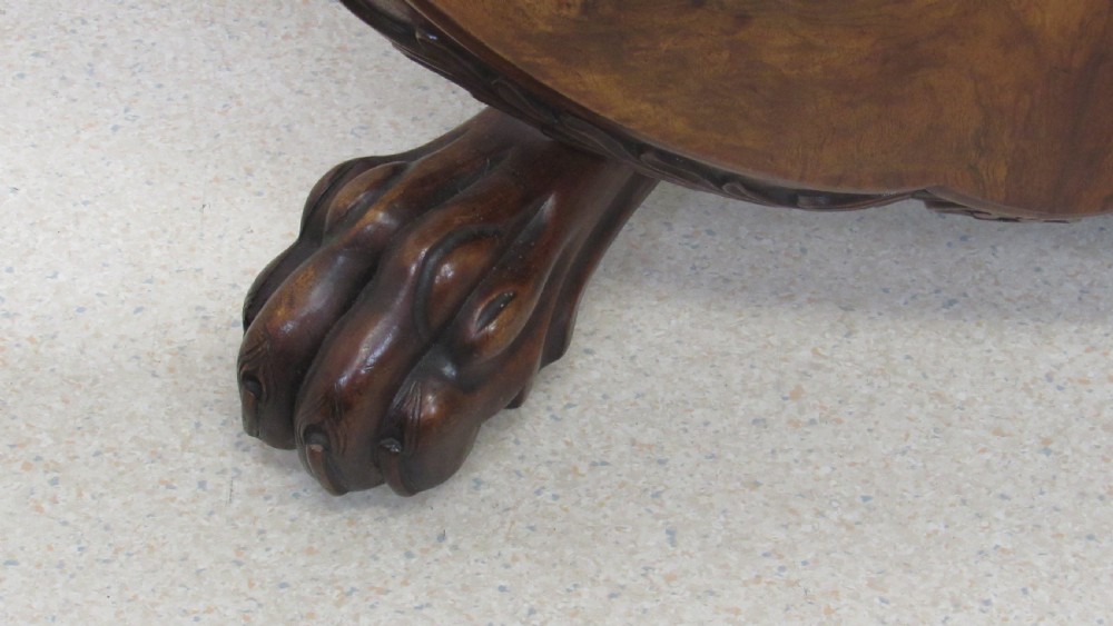 Superb walnut Irish centre table  View V