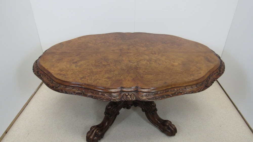 Superb walnut Irish centre table  View XIII