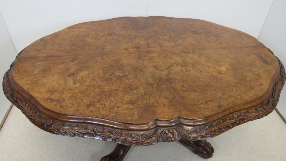 Superb walnut Irish centre table  View XVIII