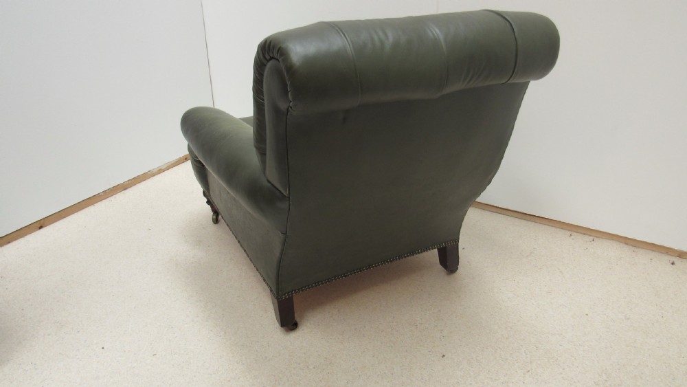 Lovely Victorian leather  club armchair  View XIII