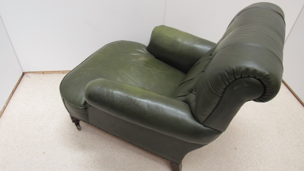 Lovely Victorian leather  club armchair  View XV
