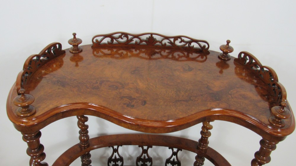 Victorian burr walnut canterbury  whatnot  View III