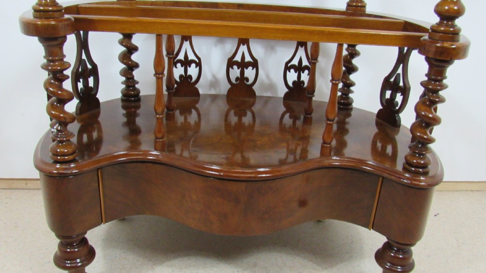 Victorian burr walnut canterbury  whatnot  View VII