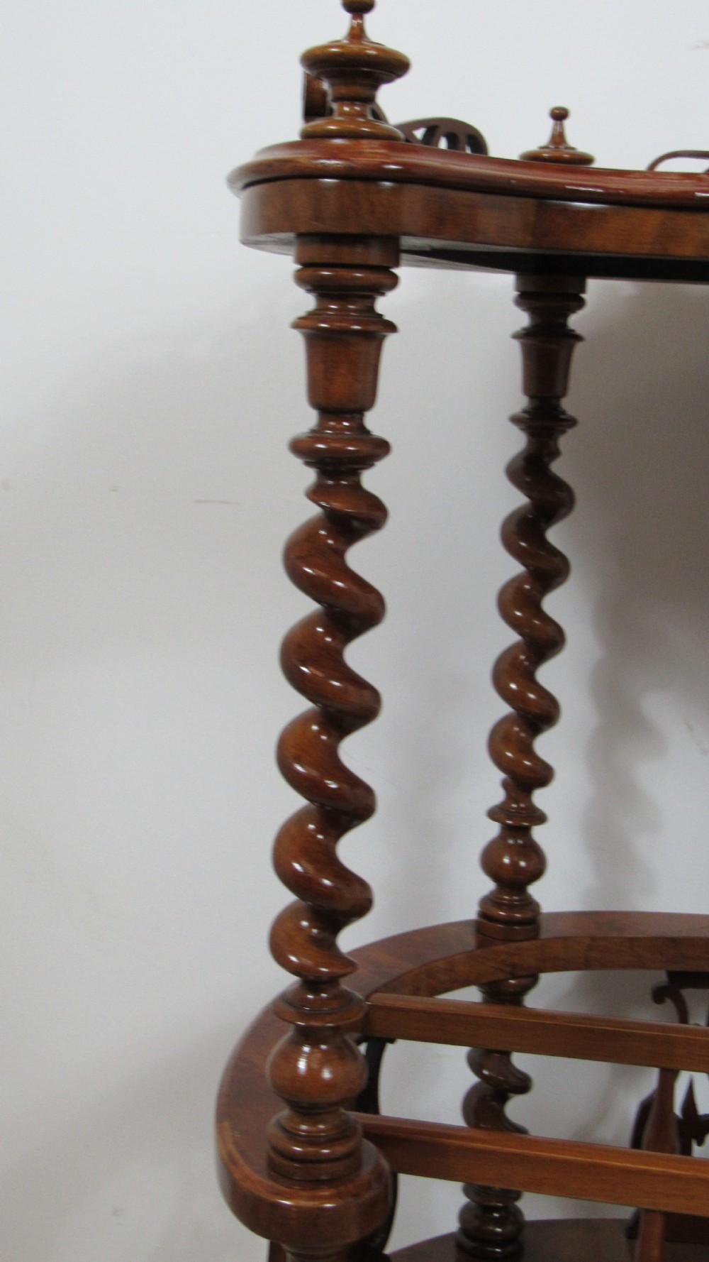 Victorian burr walnut canterbury  whatnot  View IX