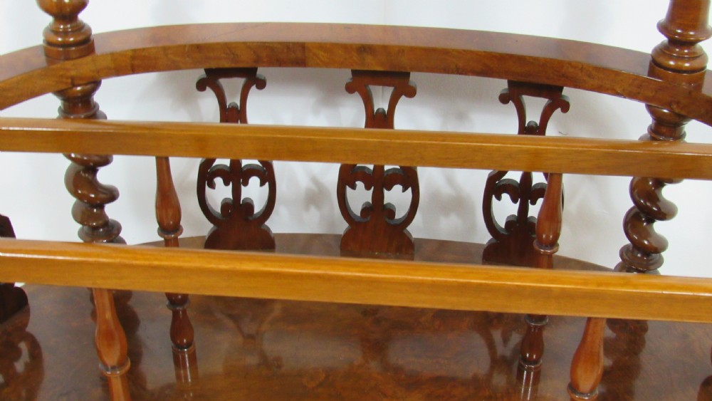 Victorian burr walnut canterbury  whatnot  View X