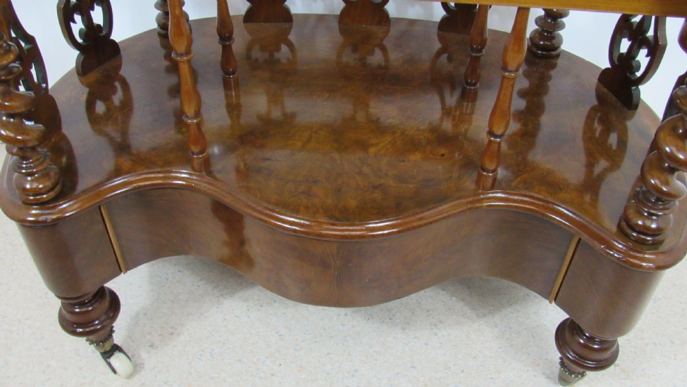 Victorian burr walnut canterbury  whatnot  View XI