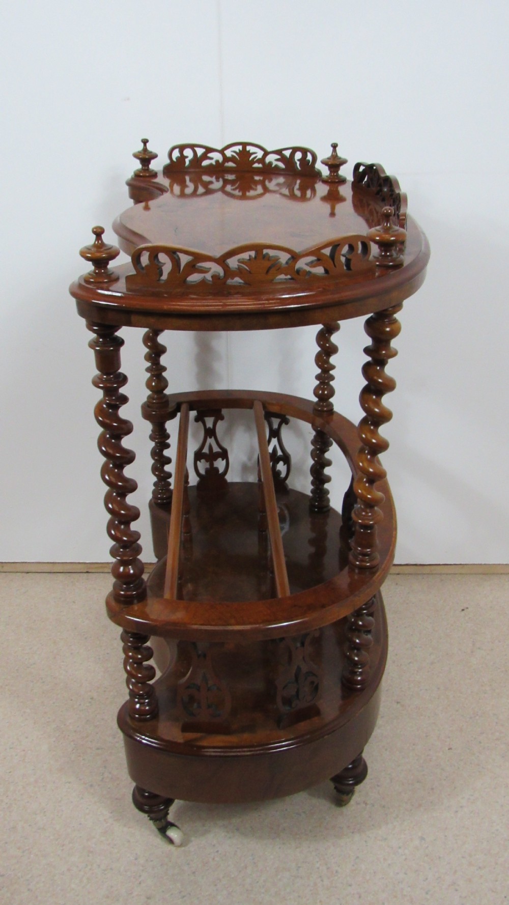 Victorian burr walnut canterbury  whatnot  View XIV