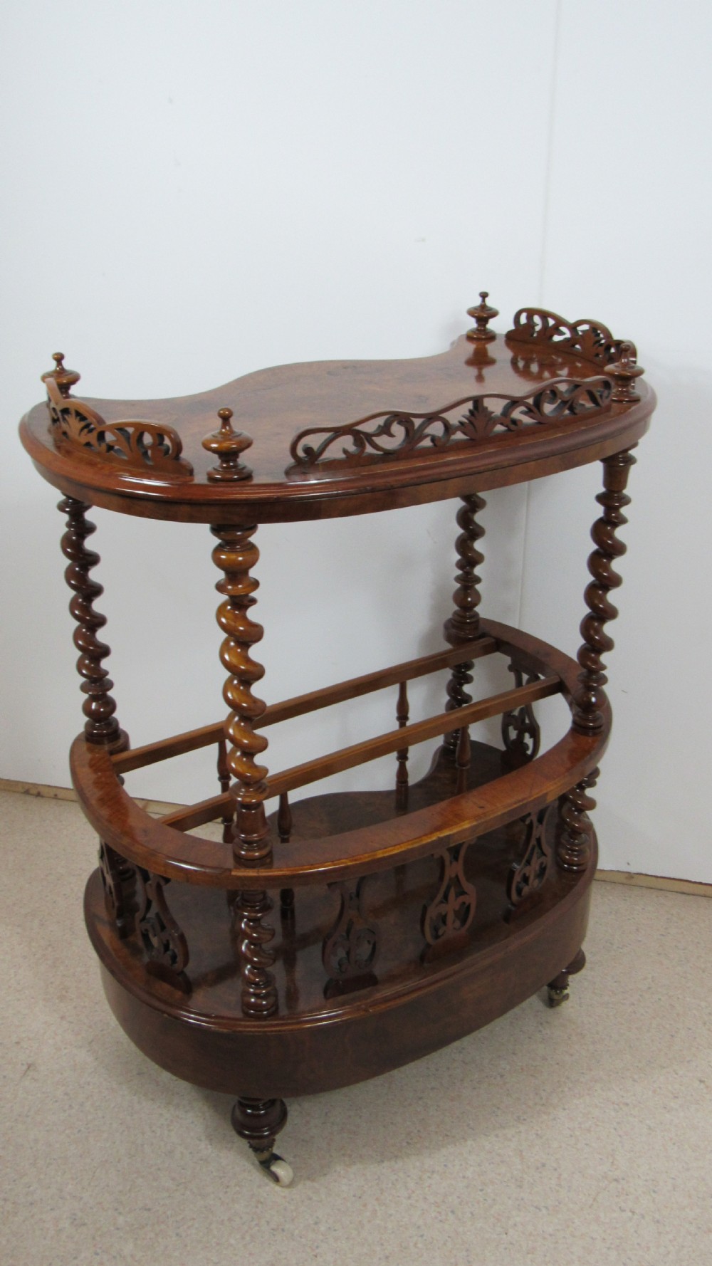 Victorian burr walnut canterbury  whatnot  View XV