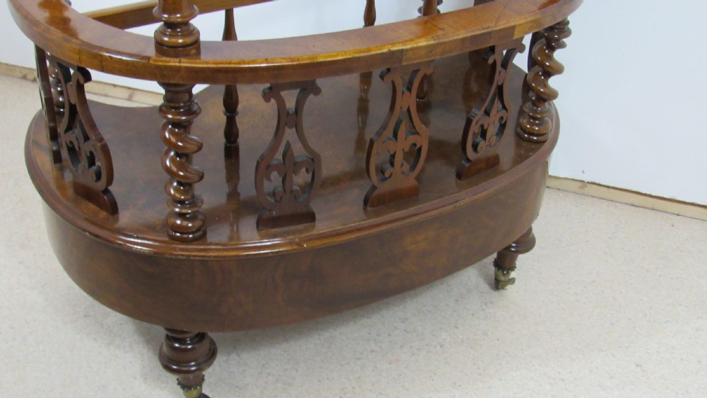 Victorian burr walnut canterbury  whatnot  View XVI