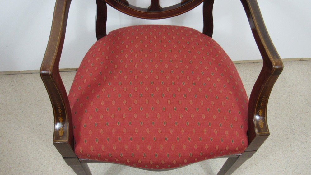 Lovely  Edwardian inlaid desk armchair View VII