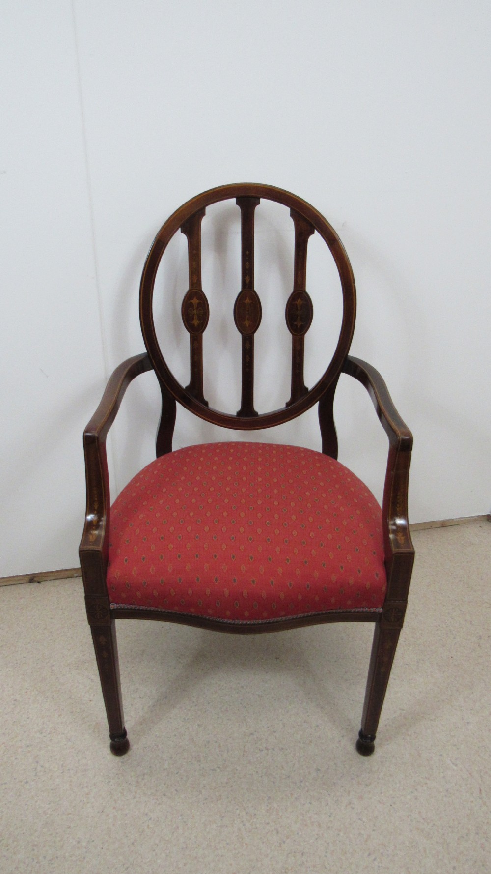 Lovely  Edwardian inlaid desk armchair View VIII