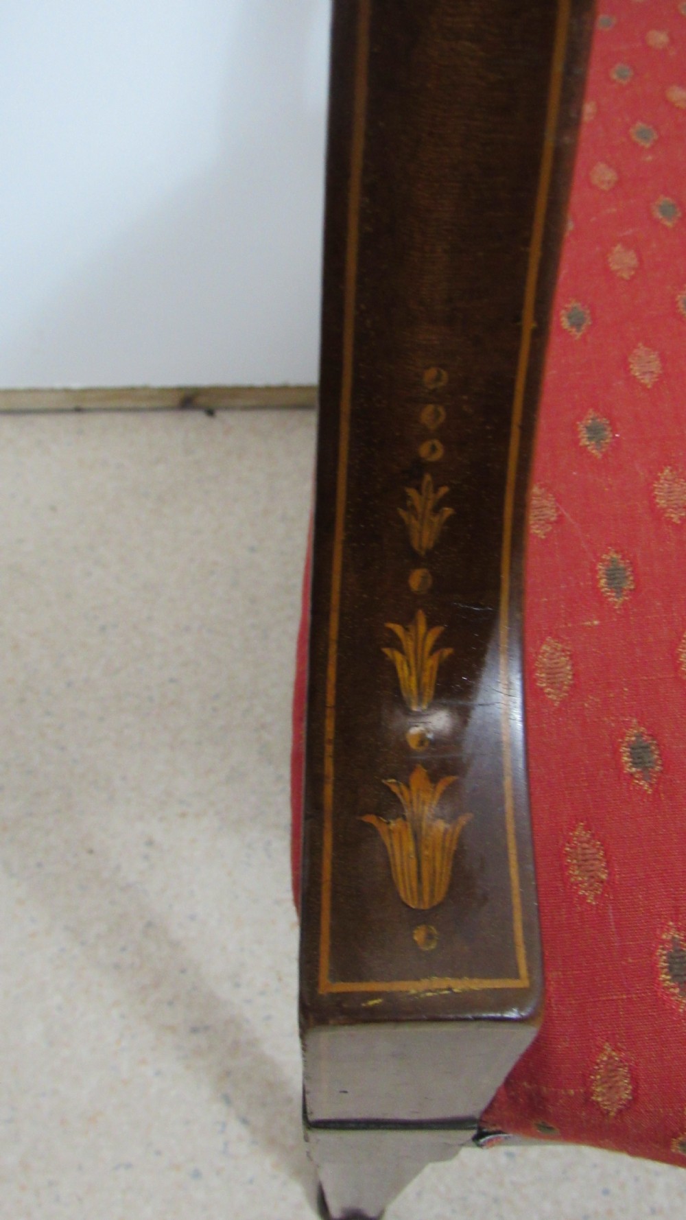 Lovely  Edwardian inlaid desk armchair View IX
