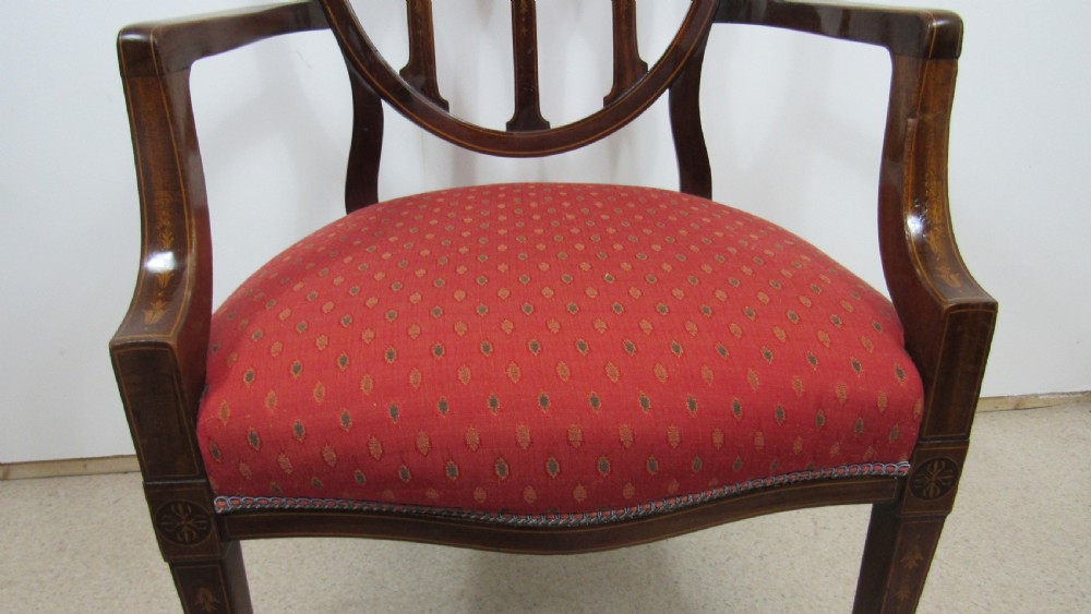 Lovely  Edwardian inlaid desk armchair View X